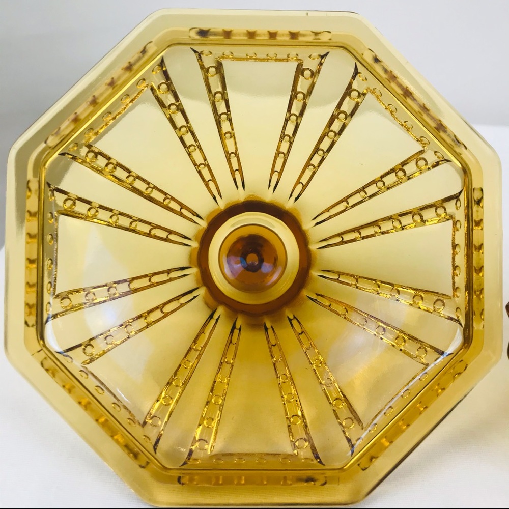 Vintage Amber Imperial Glass Candy Dish - Picture 9 of 15
